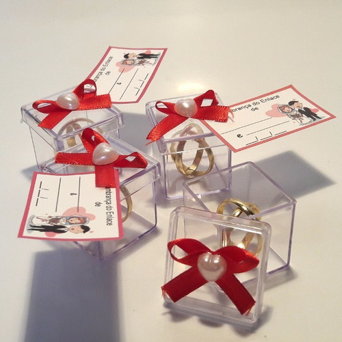 Lembrancinha Casamento Caixinha Com Alianças Kit Com 120