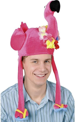 Plush Flamingo Sombrero Accesorio De Fiesta (1 Count) (1/pkg