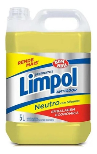 Kit 4 Detergente Limpol 5 Litros Neutro Bombril Tipo Ypê