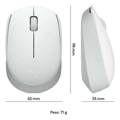 Mouse Inalámbrico Logitech M170 C/ Tecnología 2,4 Ghz Blanco