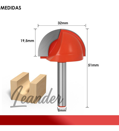 Fresa Esférica Ball Nose Madeira Mdf 32mm Tupia Cnc Router