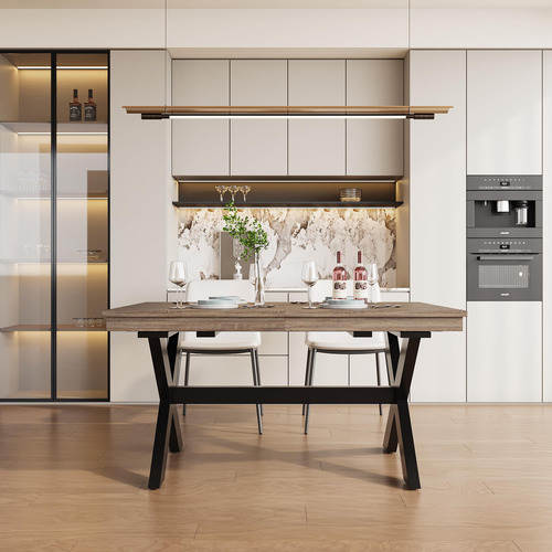 Kvvbprb Mesa De Comedor Extensible Para 4 A 8 Personas Color De La Tapa Color De Las Patas