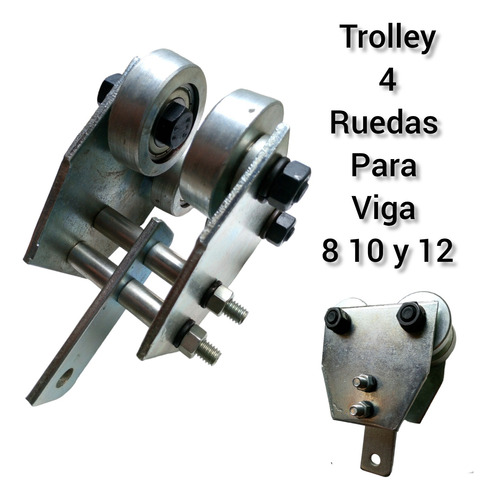 Trolley 4 Ruedas Para Viga 8 10 Y 12 Modelo Betty 800kg