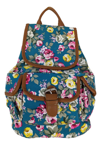 Morral 3 Bolsillos Con Flores