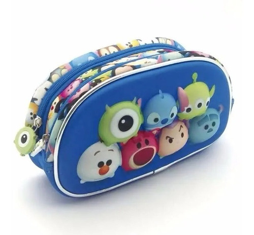 Cartuchera 2 Cierres 3d Neoprene Tsum Tsum Disney Cresko