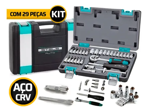 comprar Jogo De Soquete 1u002F4 Auto Com 29 Peças Stels Cromo-vanadium