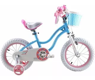 Bicicleta Para Niña De 16'' Azul Royalbaby Con Llantas De