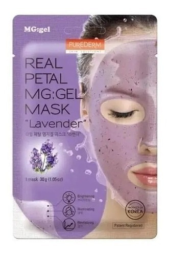 Mascarilla facial para piel todo tipo Purederm MASCARAS FACIALES Purederm  Real Petal Mg: Gel MAsk Lavender 30g