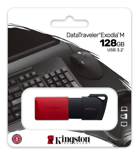 Memoria Usb Kingston Exodia M 128gb Usb 3.2 Retráctil