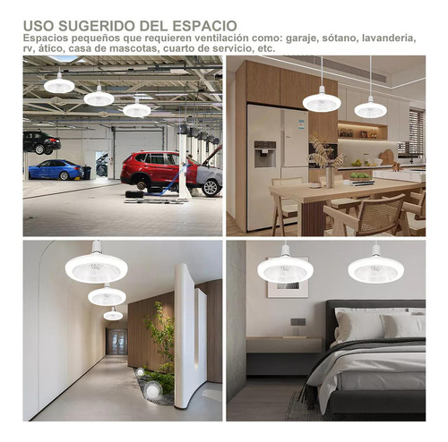 Ventilador De Techo Con Luz Lámpara 3 Colores Cm-top Aspas Plástico 3 Velocidades Del Viento Control Remoto Diámetro 26 Cm Estructura Blanco