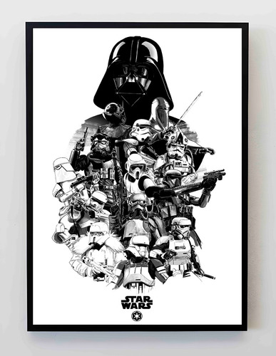 Cuadro 33x48cm Poster Star Wars Darth Vader Y Clones