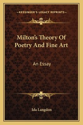 Libro Milton's Theory Of Poetry And Fine Art: An Essay - ...