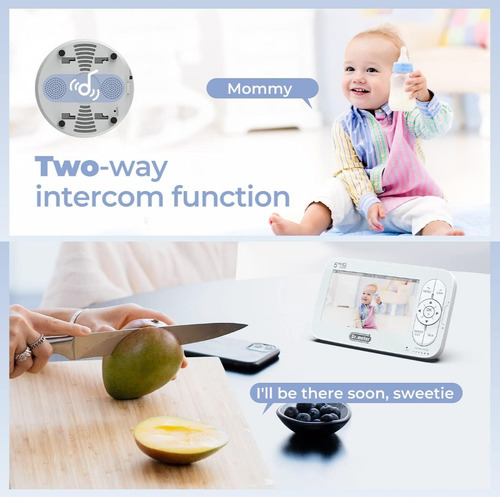 Dr. Meter Monitor De Bebe 5 Pulgadas Con 2 Cámaras Hd (Reacondicionado)