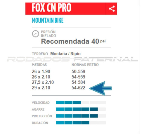 Imagen 4 de 8 de Cubierta Rodado 29 X 2.10 Taco Chico Ic Fox Terreno Mixto Rp