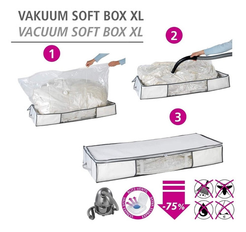 Imagen 5 de 7 de Bolsa Guarda Ropa Vacío Soft Bajo Cama 105x45x15.5cm Wenko