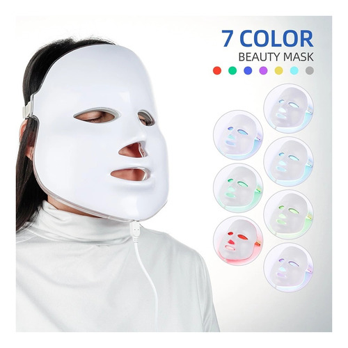 Lazhu 7 Colores Led Máscara Facial Máscara De Terapia De Luz