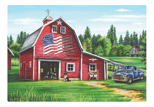 Mantel Individual De Papel American Country Barn (9.4 X 13.8
