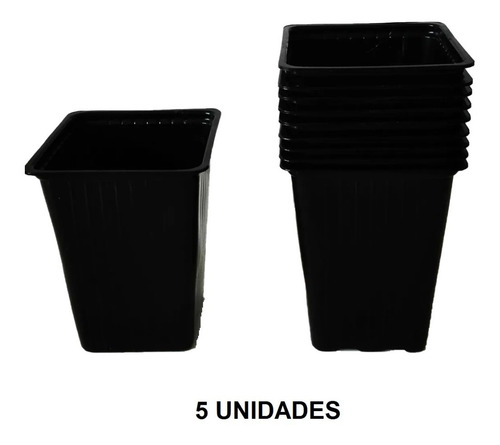 Maceta Cuadrada 300cc Liviana Cultivo Huerta Por 5 Unidades.