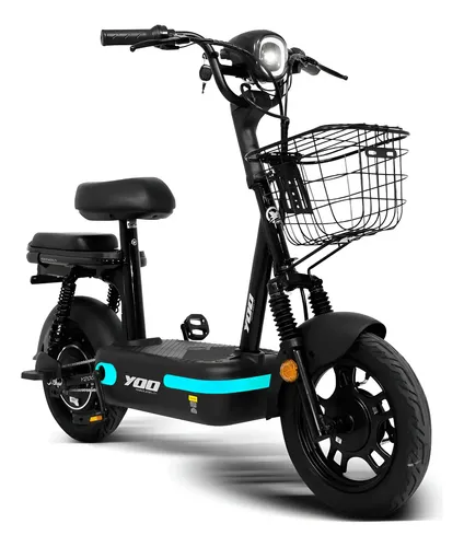 Bicicleta Elétrica Autopropelida Yoo Y200 350wh Cor Preto/azul