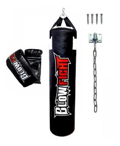 Saco De Boxe 90 Cm + Bate Saco + Suporte Blow Fight