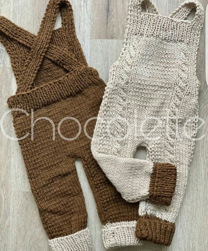 Imagen 2 de 4 de Enterito Jardinero Tejido Premium Chocolette Bebes