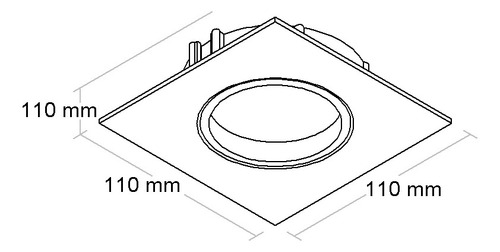 Embutido Quadrado Preto 1xpar20 Biv Bella Luce 1085/1d