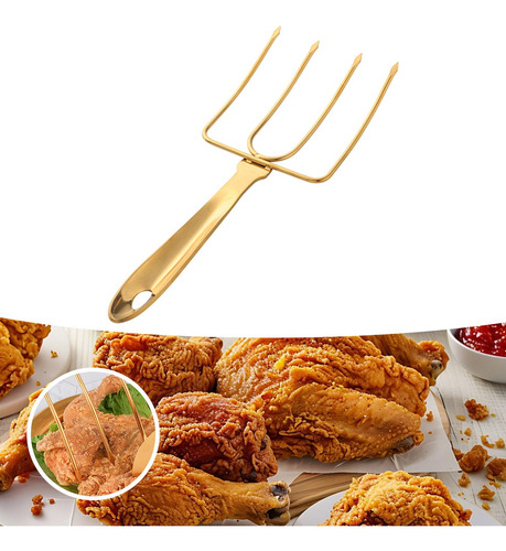 Turquía De Acero Inoxidable, Tenedor De Aves De Corral, Oro