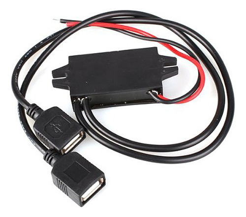 Adaptador De Corriente Usb Dual Impermeable Negro De 12 V A