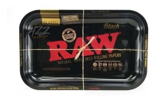 Bandeja De Armado Rolling Tray Small Black Raw 422 Growshop