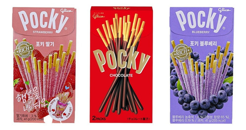 Kit 3 Biscoitos Pocky Doces Japoneses Importado Glico Hachi8