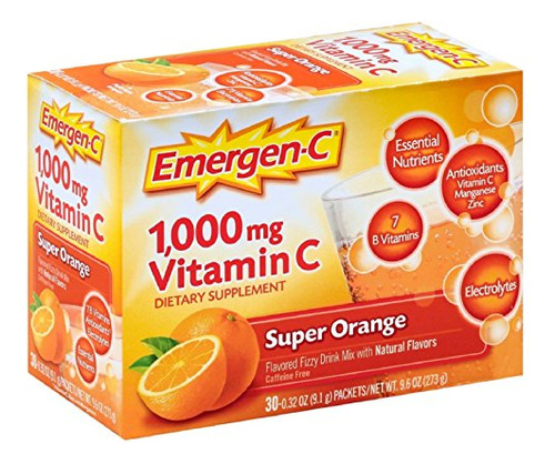 Emergen-c En Polvo 1000mg Para Apoyo Inmune Diario