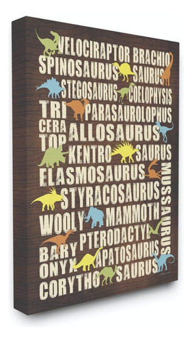 Stupell Home Decor Dinosaurs Typography Chart Oversized Lien