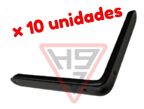 Pack 10 Unid. Soporte Angulo Negro 100x100mm