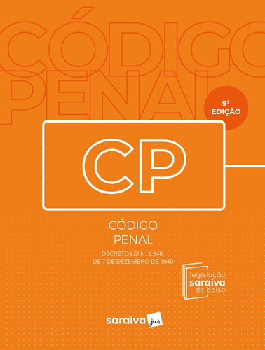 Código Penal Legislação Saraiva De Bolso 9ª Edição, De Editora Saraiva., Vol. 9. Editorial Saraiva Jur, Capa Mole Em