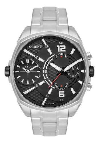 Relógio Orient Xl Masculino Cronógrafo Mbsst004 Prata