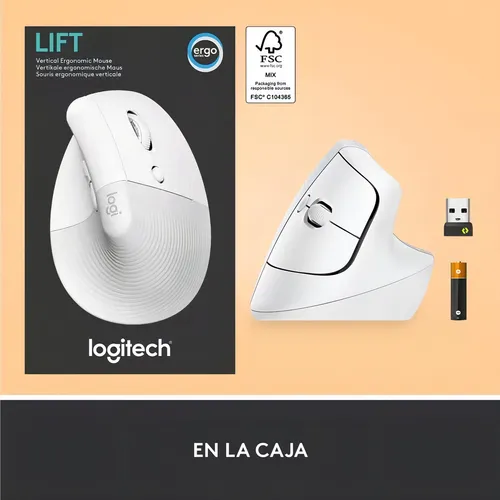 Mouse Logitech Lift Inalámbrico Ergonómico Sensor Óptico