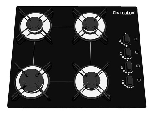 Cooktop Chamalux 4 Bocas Gás Natural Preto Bivolt