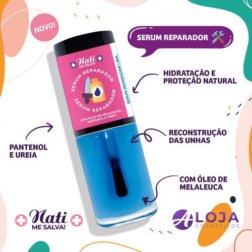 Imagem 7 de 10 de Kit Esmaltes Fortalecedor Nati Me Salva Completo +necessaire