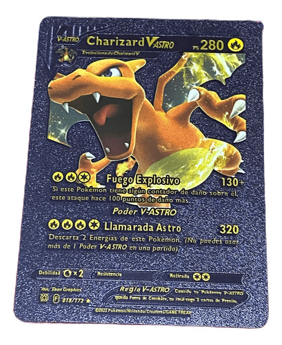 Juego De Carta Pokemon Negra Para Colección Charizard Vastro