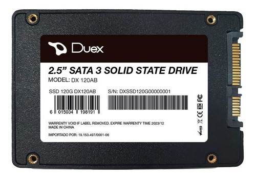 Disco Sólido Interno Ssd 120 Gb Duex Dx 120ab Sata 6gb/s Hd