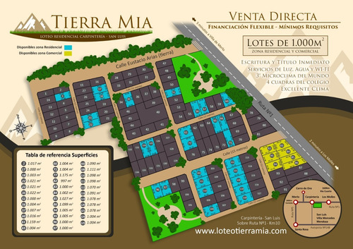 Imagen 1 de 2 de Lote De 1000 M2 En Tierra Mía Carpintería Merlo San Luis