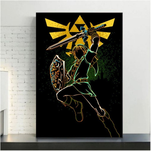 Cuadro Decorativo Link Artistico Trifuerza Zelda Nintendo