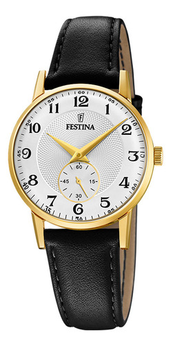 Relógio Festina Retrô Feminino Couro Preto