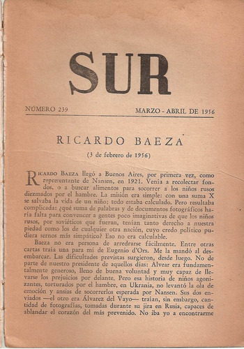 Revista Sur N° 239 Marzo - Abril De 1956