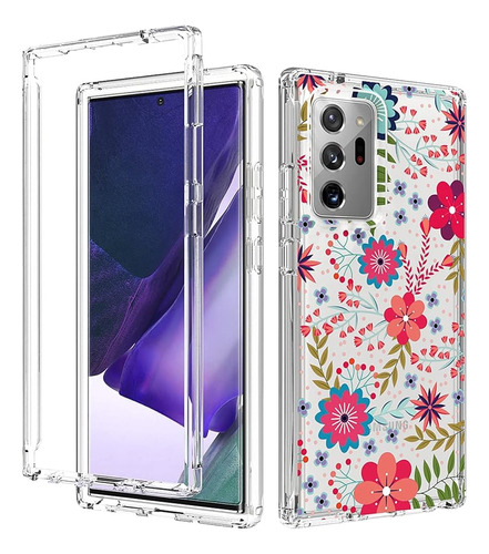 Funda Para Samsung Galaxy Note 20 Ultra Transparente Flores