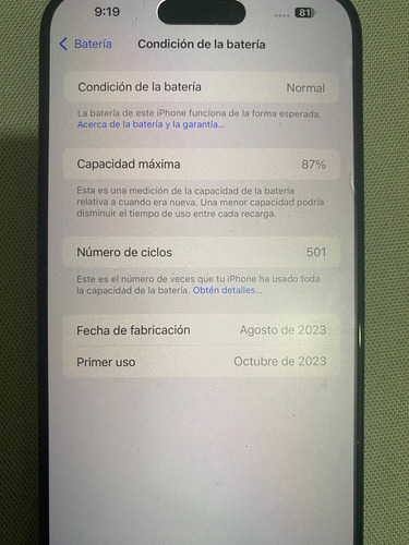 Apple iPhone 15 Pro Max (256 Gb) - Titanio Azul (Usado)