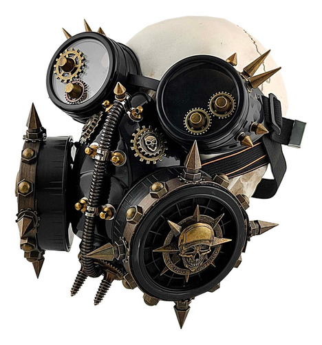 Máscara Gótica Rivet Gas Gears Steampunk Skeletal Vintage Pa