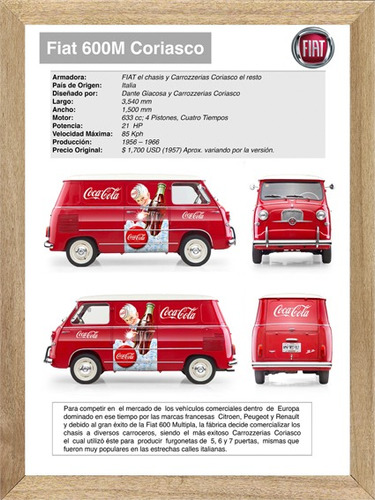 Fiat 600 Cuadros Posters Carteles Publicidades   M225