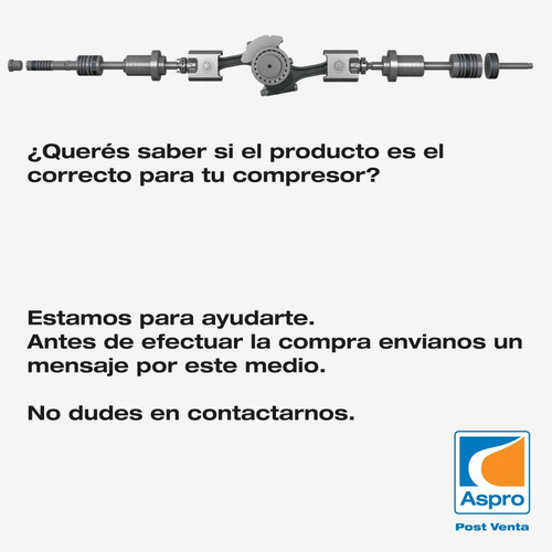 Imagen 4 de 5 de Kit Mantenimiento Compresor Gnc Aspro 70-3-12 | 4.000 Horas