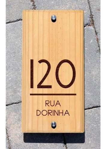 Numeral Rua Sinalização Decoração Casa Madeira